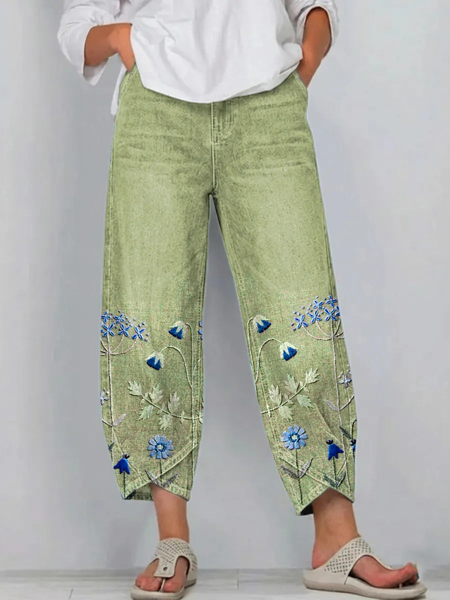Margaret | Casual Embroidered Trousers