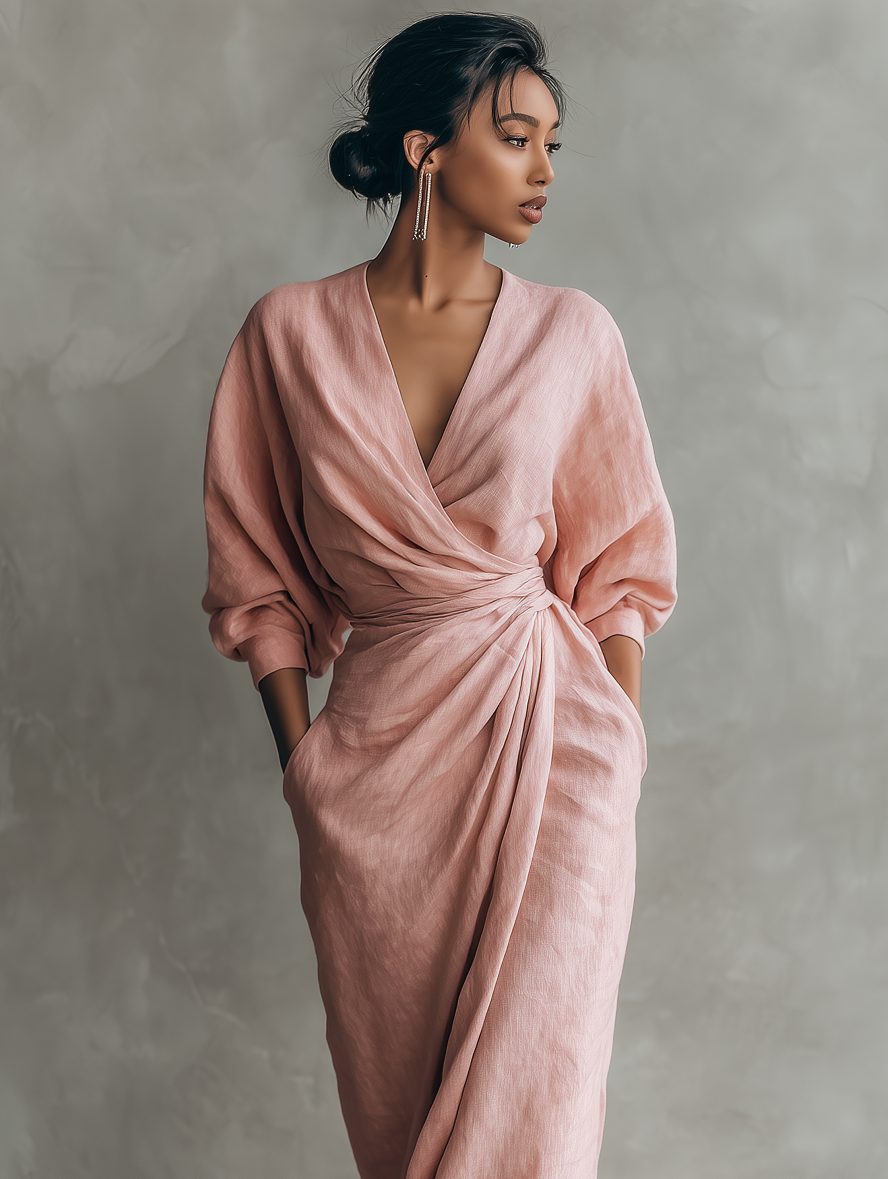 Delphine | Draped Wrap Maxi Dress