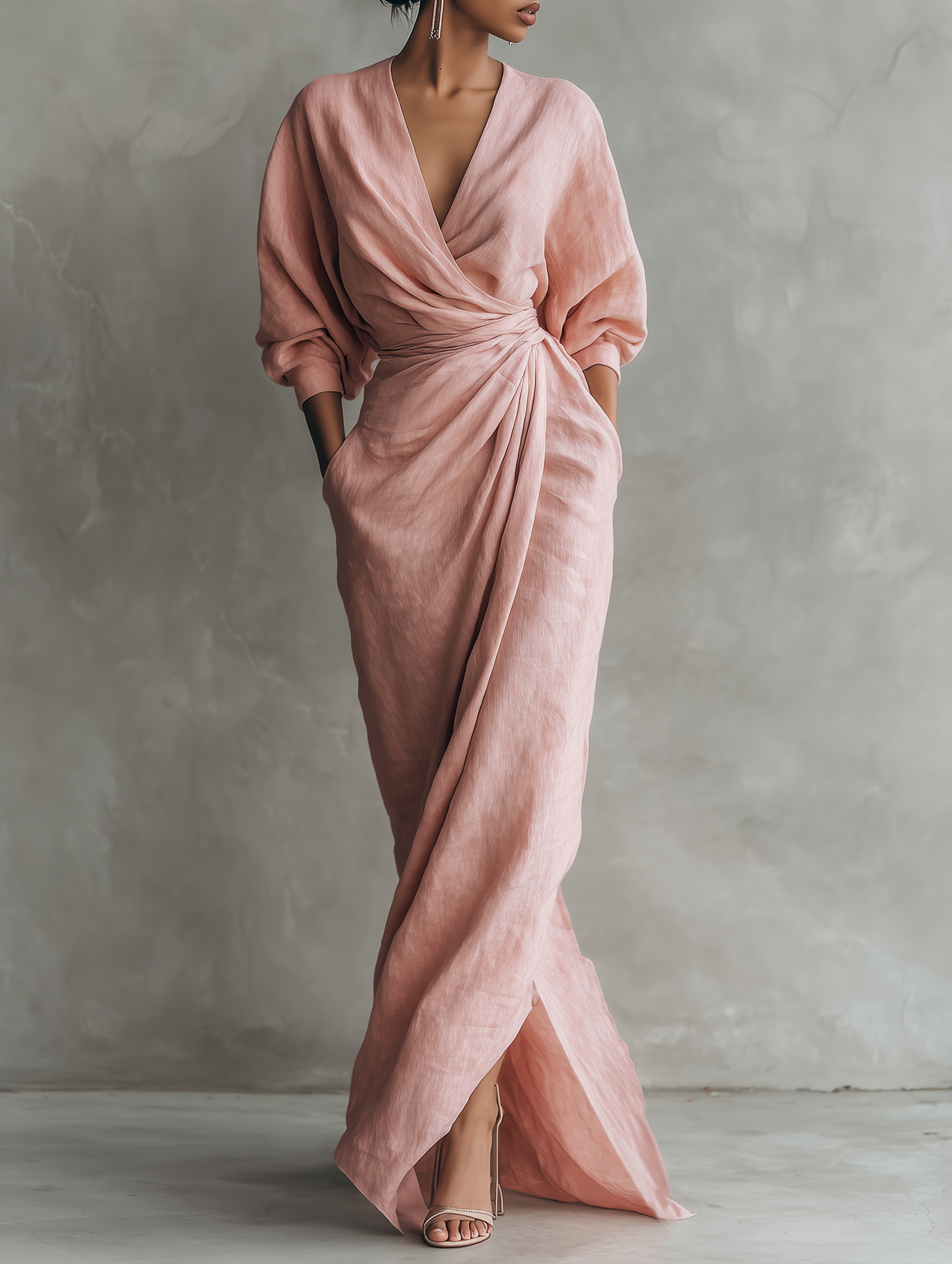 Delphine | Draped Wrap Maxi Dress