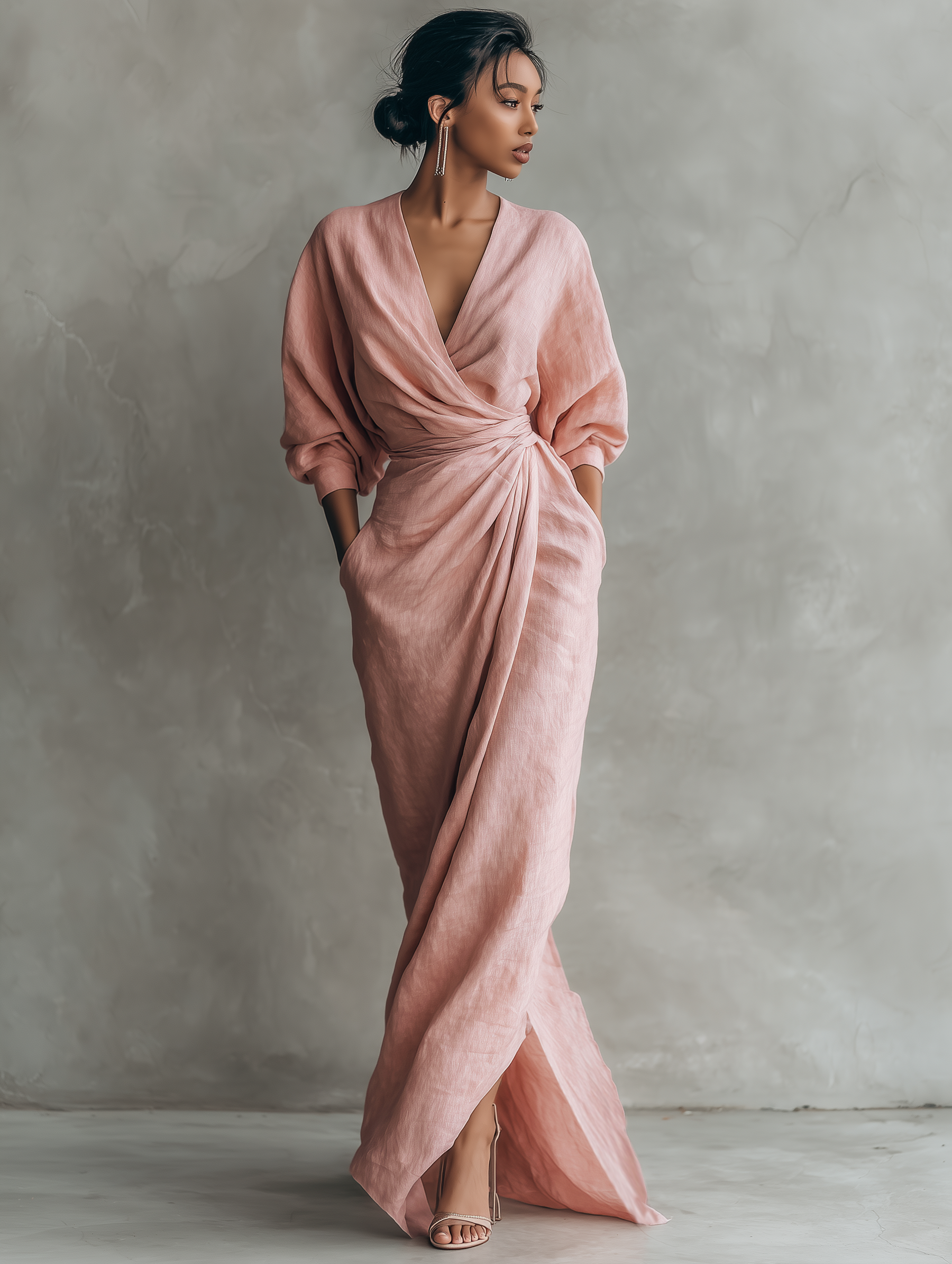 Delphine | Draped Wrap Maxi Dress