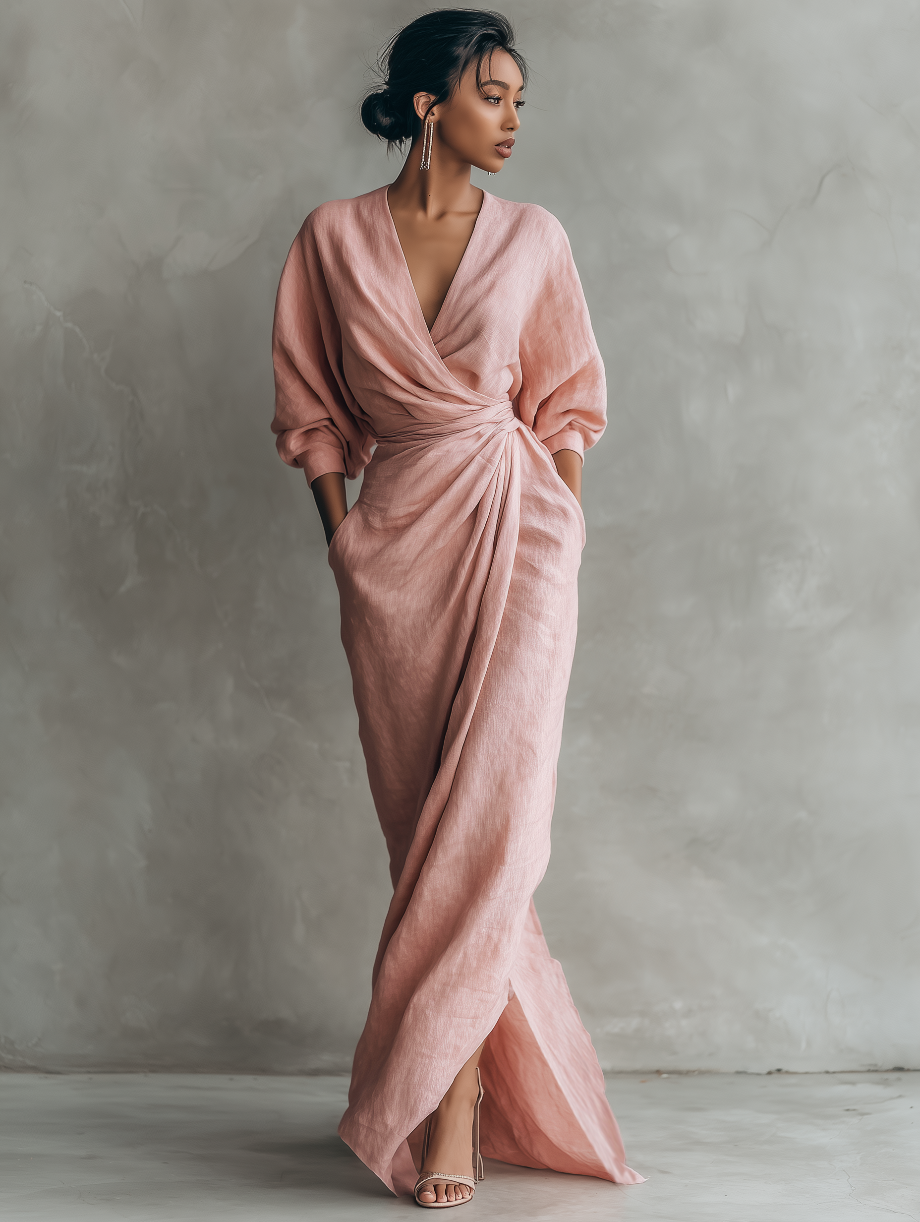 Delphine | Draped Wrap Maxi Dress