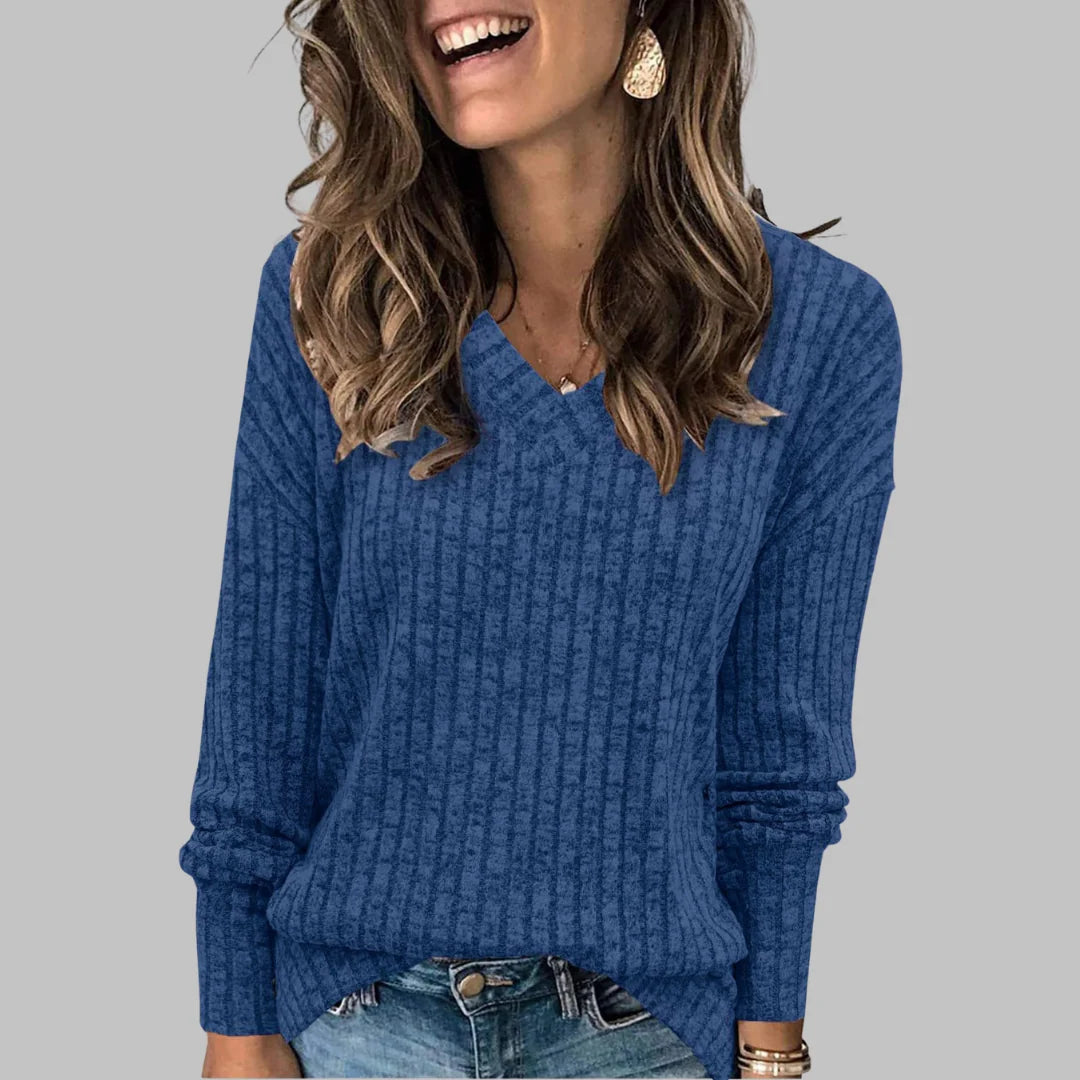 Caryl | Everyday Ribbed V-Neck Top