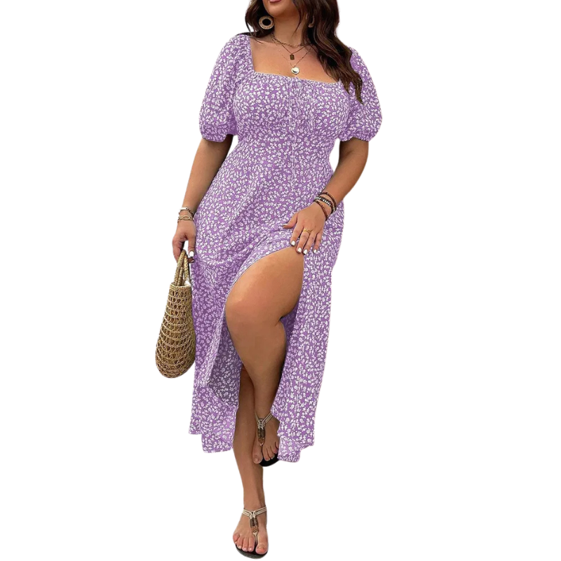 SANDRA™ – Trendy Plus Size Floral Print Dress