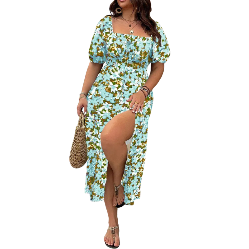 SANDRA™ – Trendy Plus Size Floral Print Dress