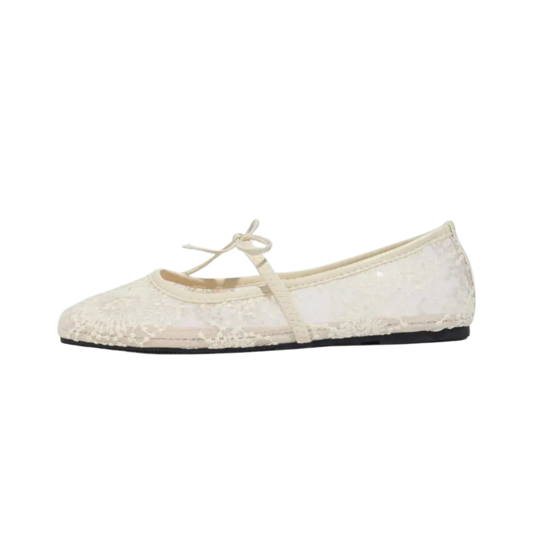 FLORIANNE™ – Bow-Detail Mesh Ballet Flats