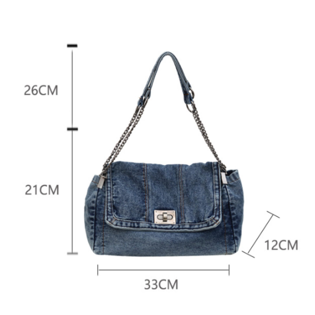 FRANKIE™ – Vintage Denim Chain Shoulder Bag