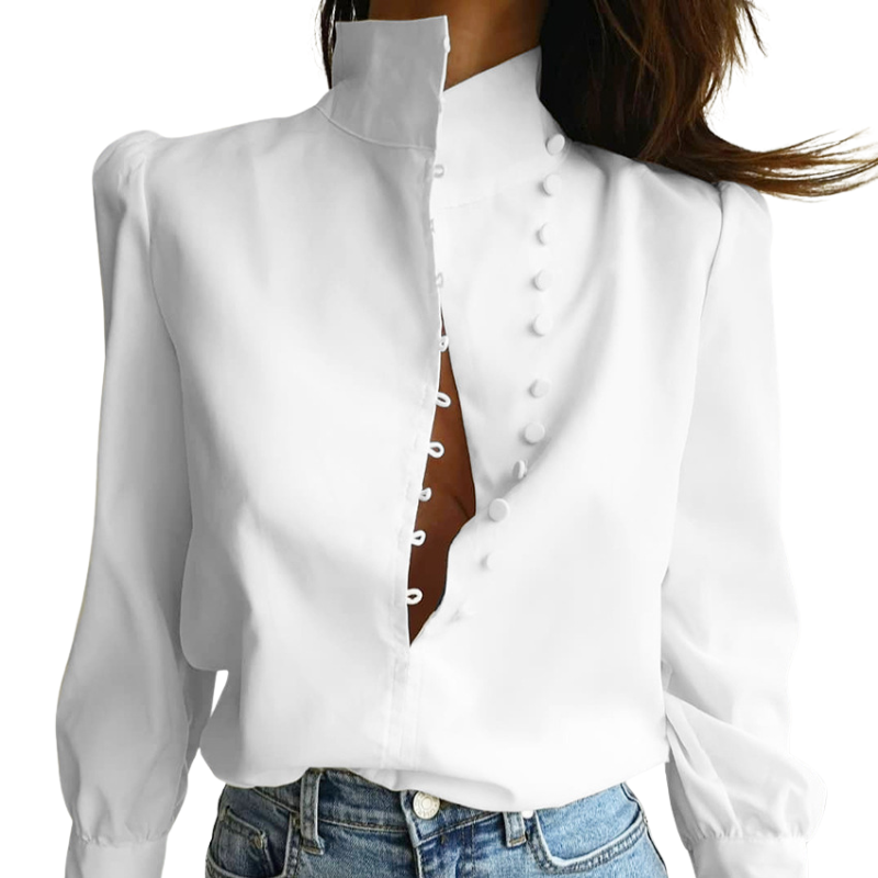ELIZA™ – Elegant Long Sleeve Button Front Shirt