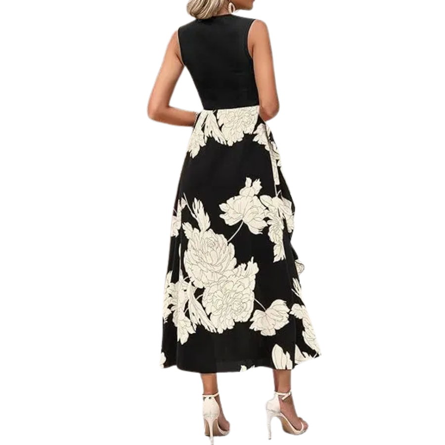 LOTTIE™ – Boho Floral Ruffle Midi Dress