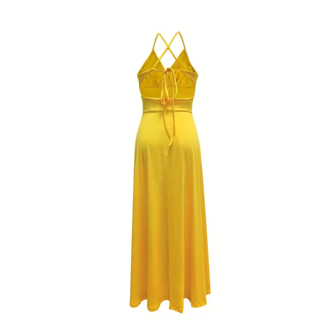 ROXANNE™ – Sleek Spaghetti Strap Slit Maxi Dress