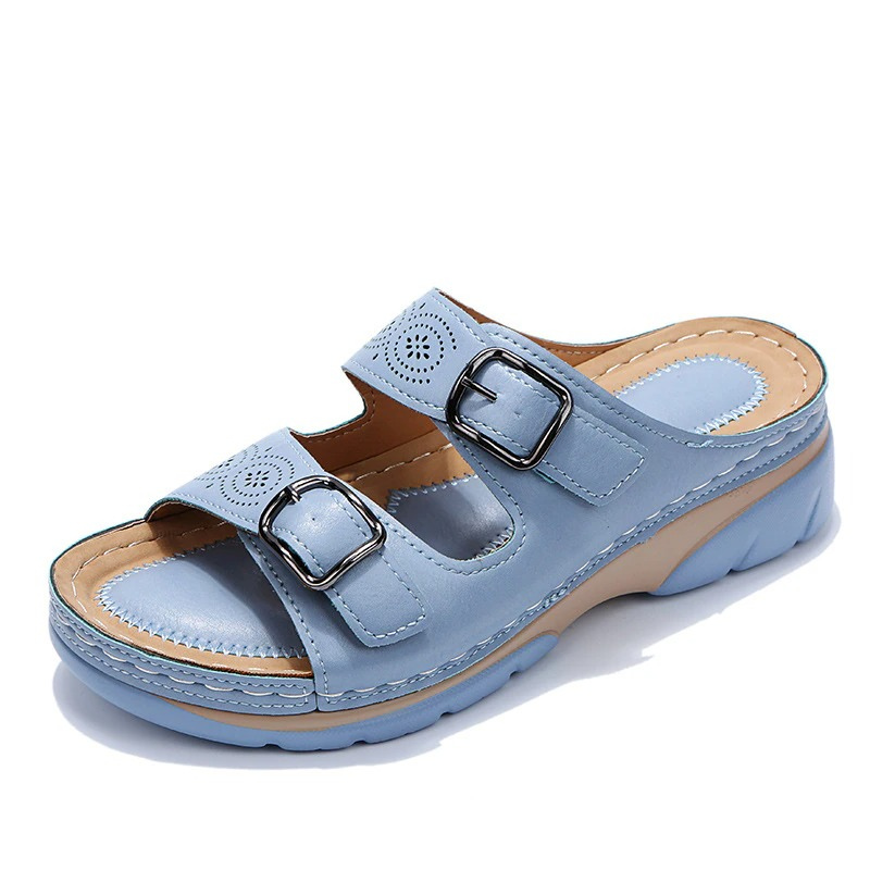 Eleanor | Double Buckle Comfort Sliders