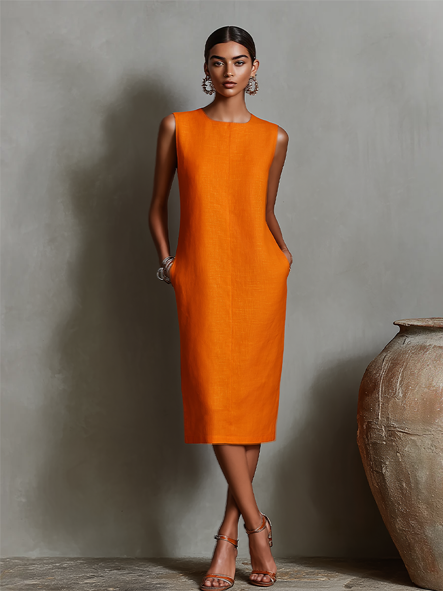 Camille | Sleeveless Midi Shift Dress