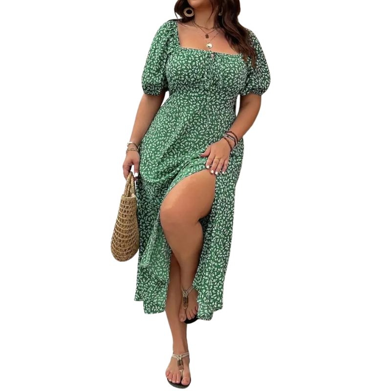 SANDRA™ – Trendy Plus Size Floral Print Dress
