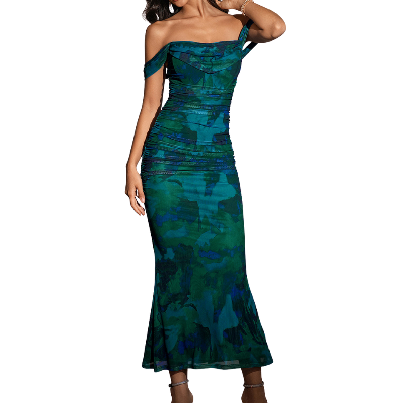 PRIMROSE™ – Stylish One-Shoulder Corset Mesh Dress