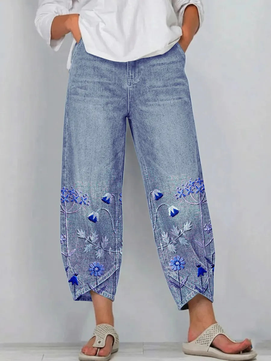 Margaret | Casual Embroidered Trousers