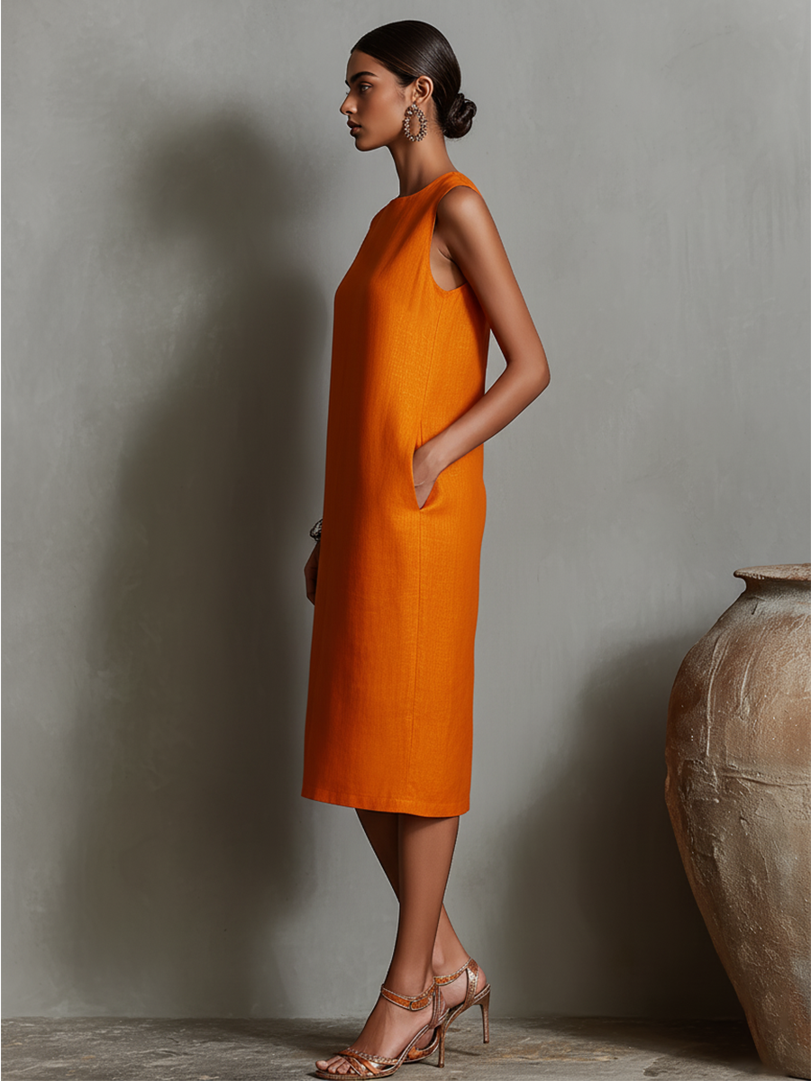 Camille | Sleeveless Midi Shift Dress