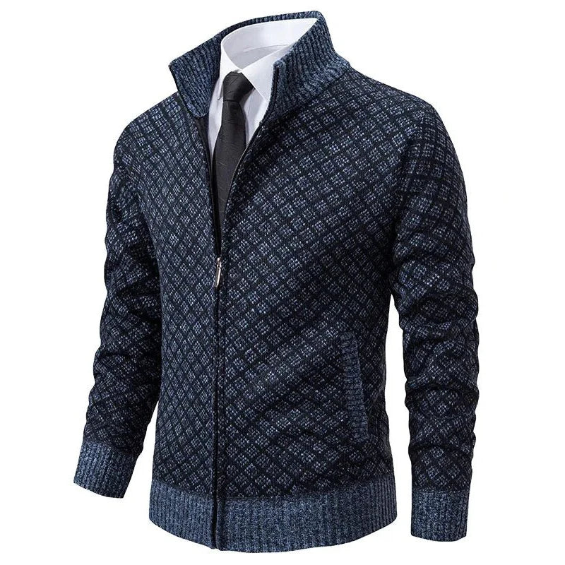 Mark | Diamond-Knit Full-Zip Cardigan