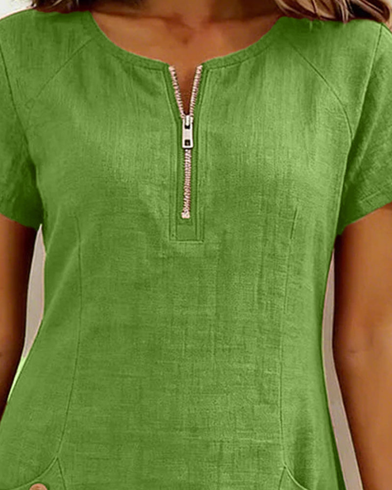 Van Elst Mode® | Katoenen jurk met ritssluiting