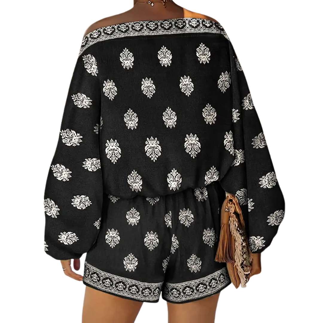 ZINDEL™ – Boho Lantern Sleeve Linen Co-Ord Set