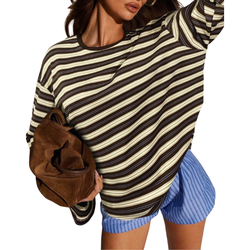 LAIZA™ – Modern Long Sleeve Striped Shirt