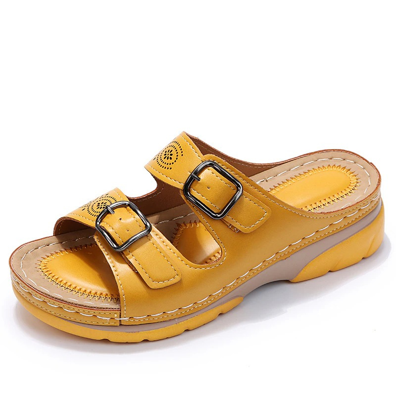 Eleanor | Double Buckle Comfort Sliders