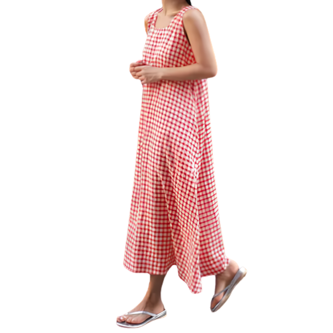 LOURDES™ – Breezy Plaid Pocket A-Line Dress