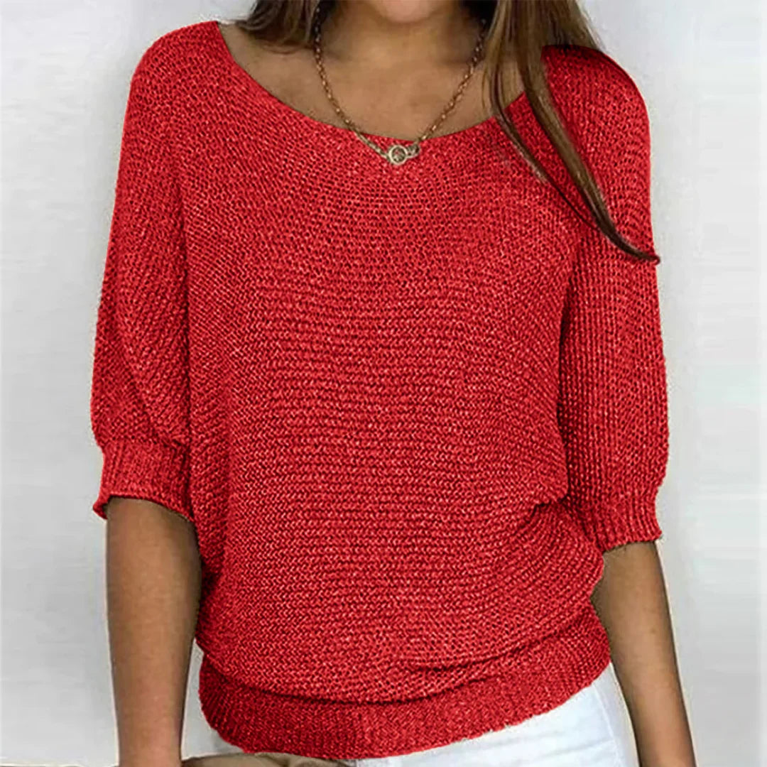 Meryl | Breezy Boat-Neck Knit Top