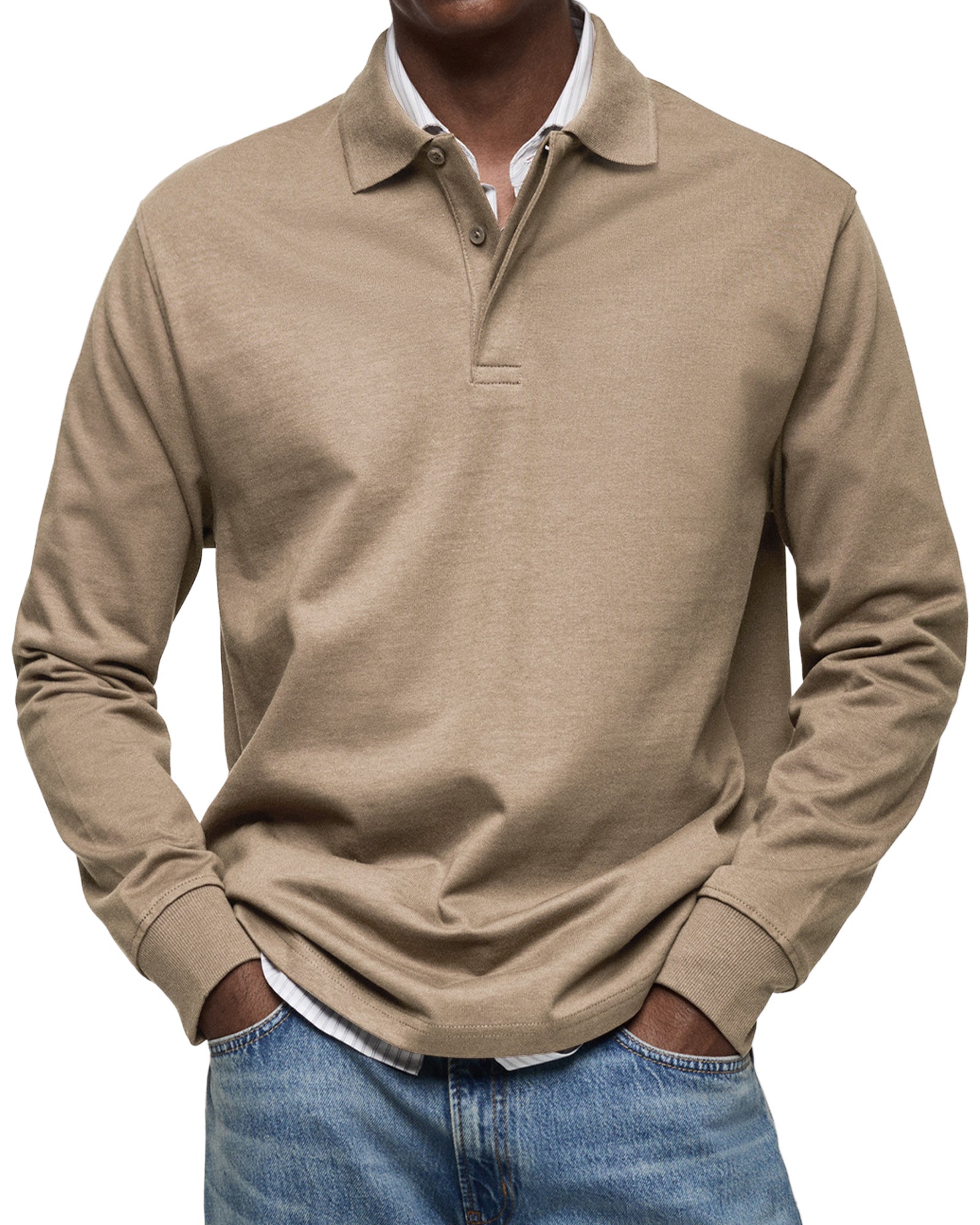 Theo | Long-Sleeve Cotton Polo Shirt