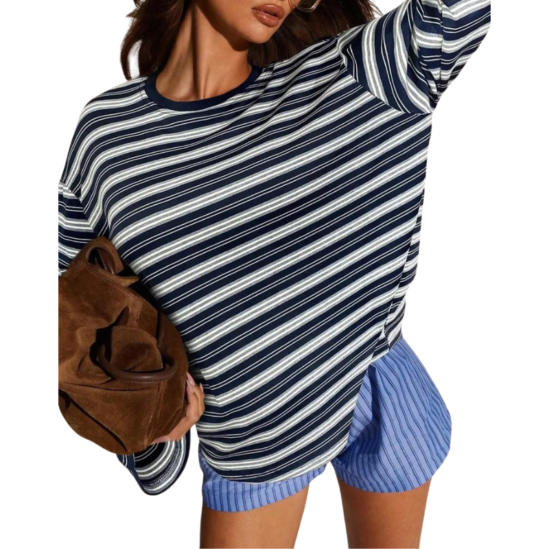 LAIZA™ – Modern Long Sleeve Striped Shirt