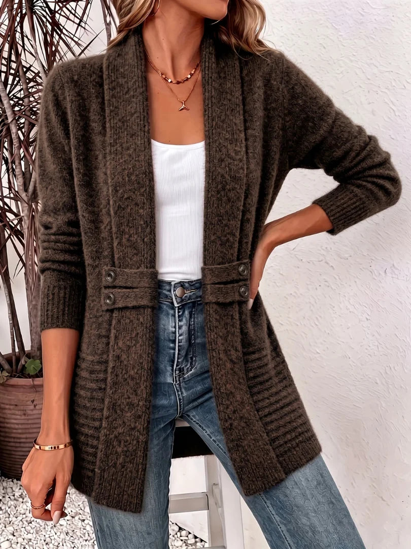 Elaine | Tummy-Flattering Waist-Detail Cardigan