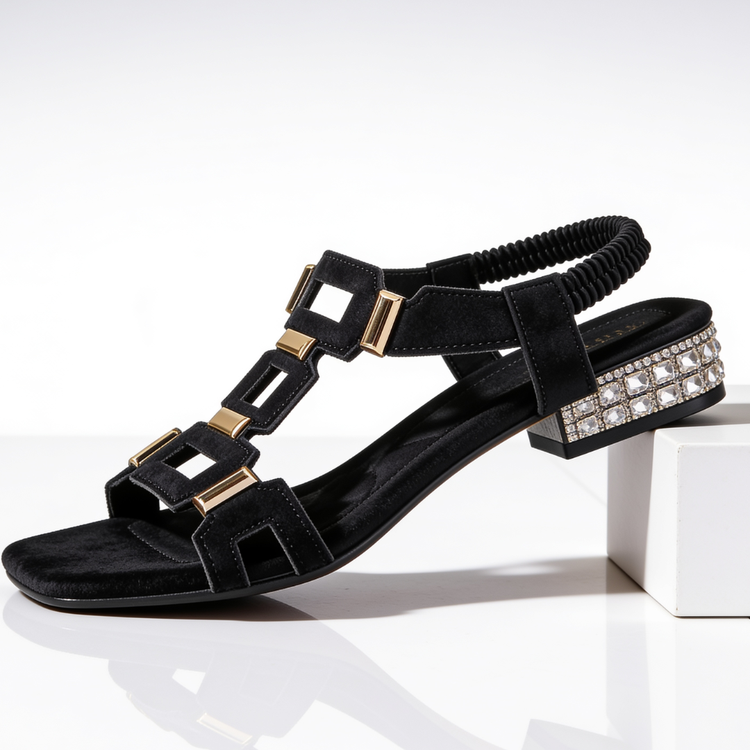 Valentina | Embellished Block Heel Sandals