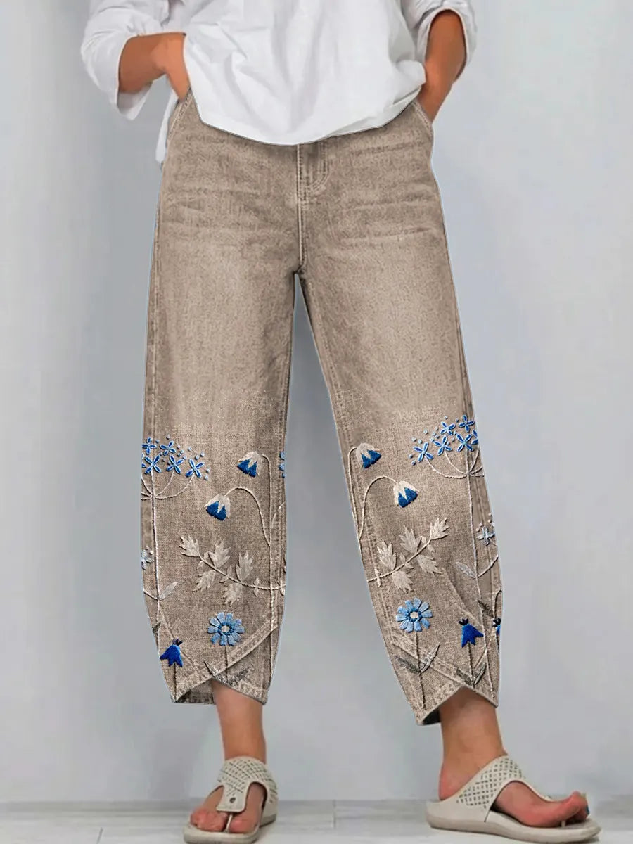 Margaret | Casual Embroidered Trousers