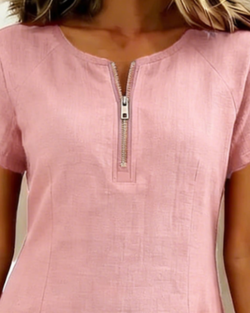 Van Elst Mode® | Katoenen jurk met ritssluiting