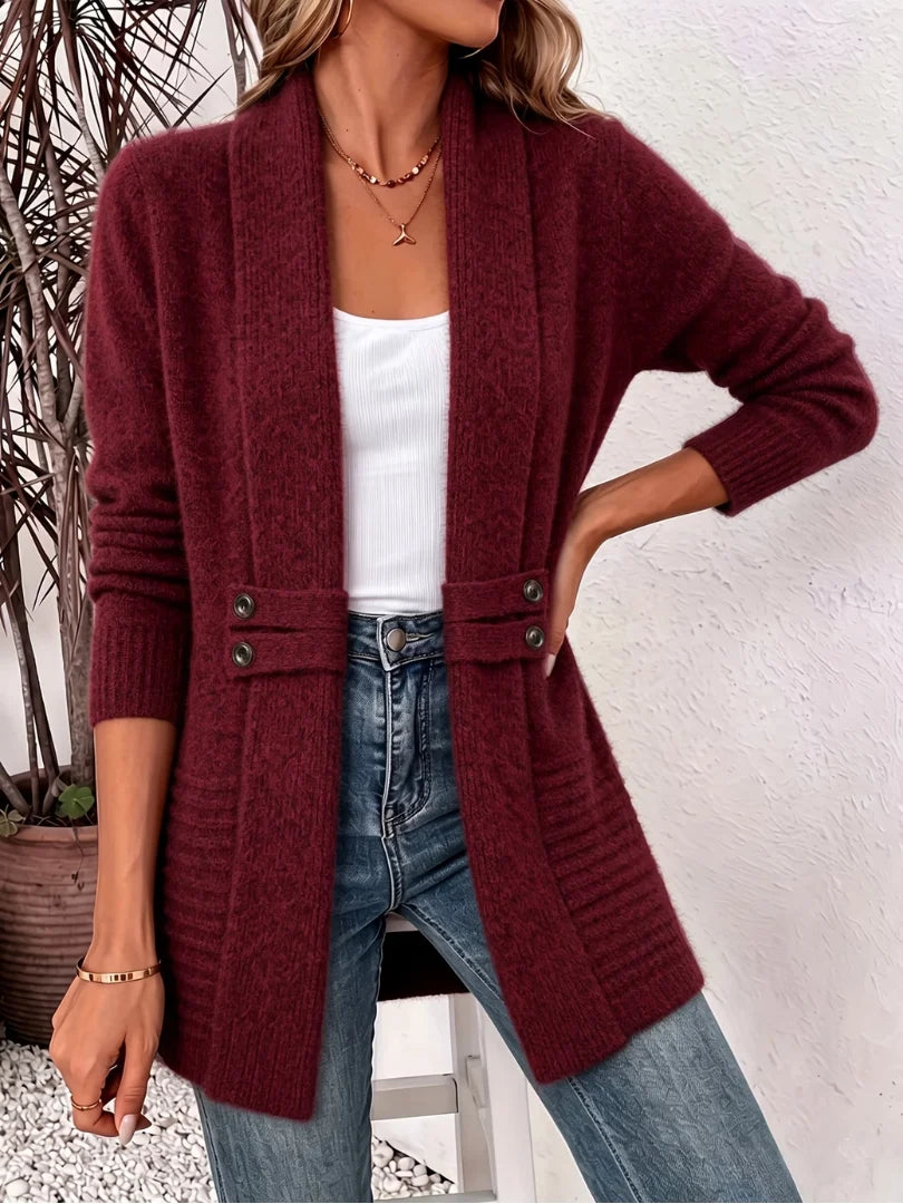 Elaine | Tummy-Flattering Waist-Detail Cardigan