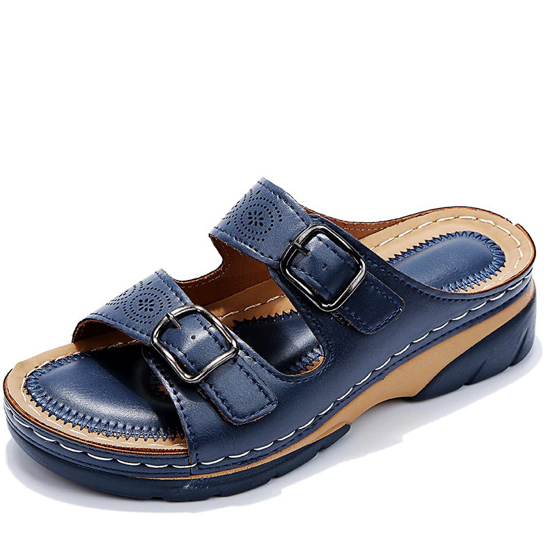 Eleanor | Double Buckle Comfort Sliders