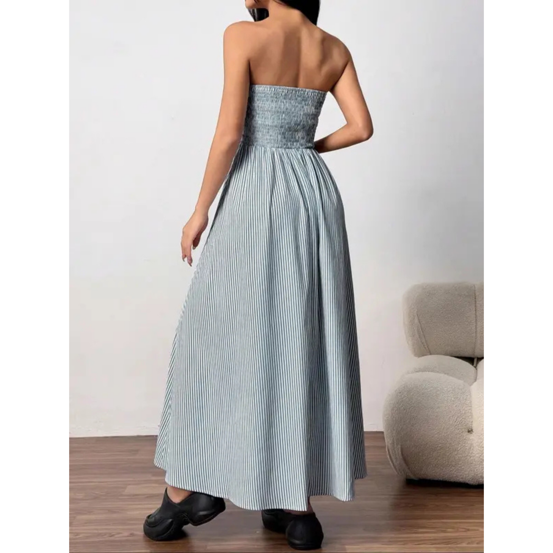 TRELLY™ – Classic Striped Summer Tube Maxi Dress