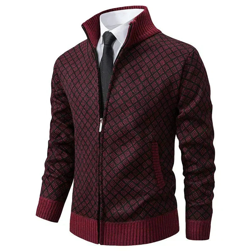 Mark | Diamond-Knit Full-Zip Cardigan