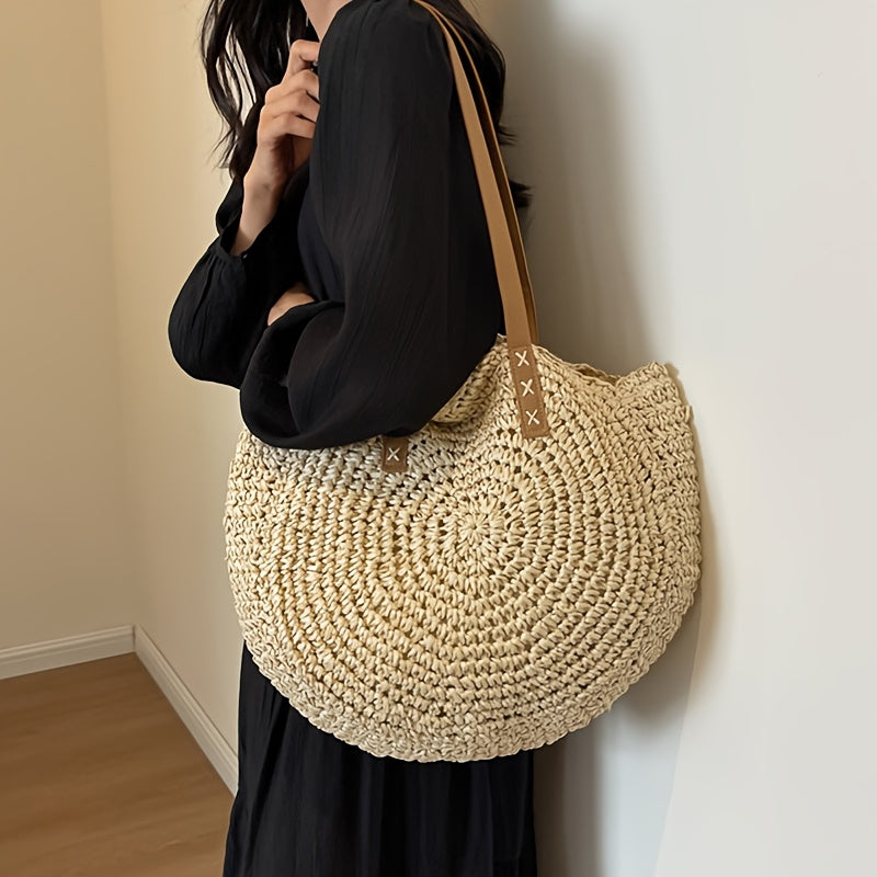 Daisy | Woven Straw Tote Bag
