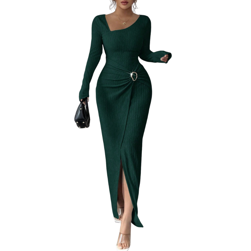 MONICA™ – Stylish Solid Color Twisted Long Dress