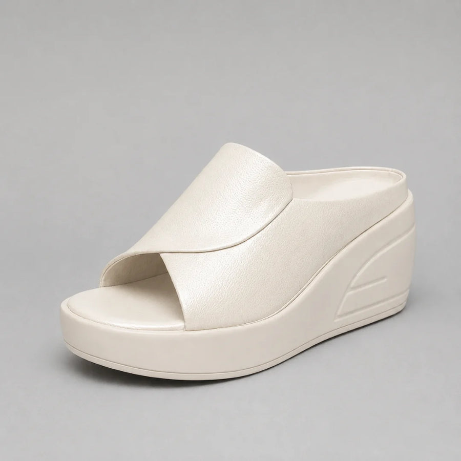Alyna | Sculpted Leather Platform Wedges