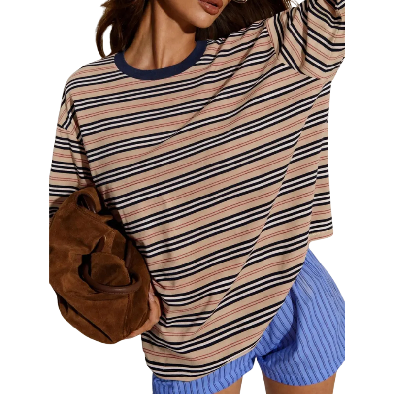 LAIZA™ – Modern Long Sleeve Striped Shirt