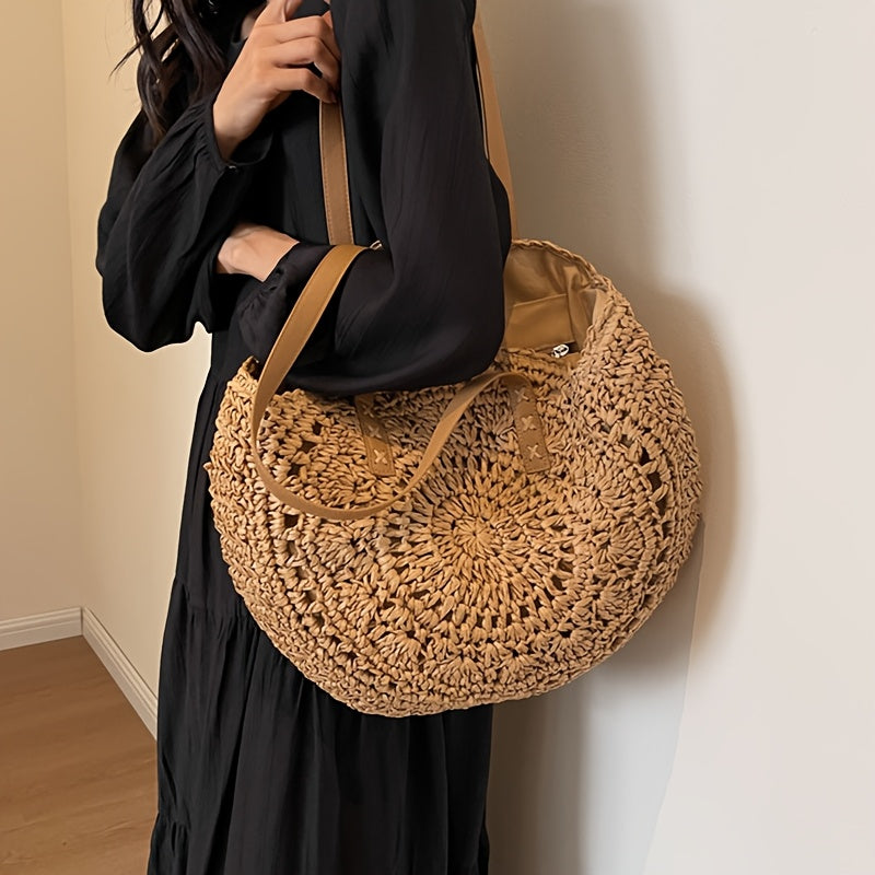 Daisy | Woven Straw Tote Bag