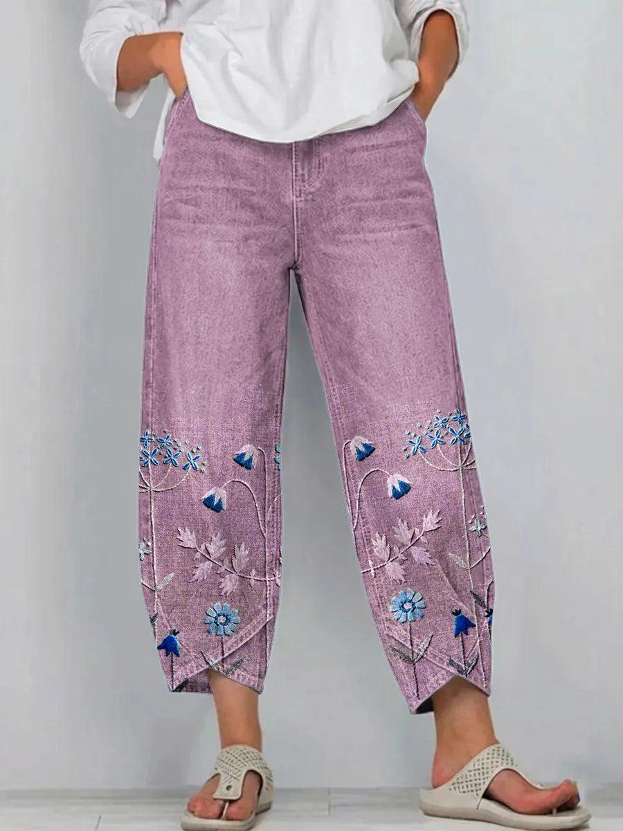Margaret | Casual Embroidered Trousers