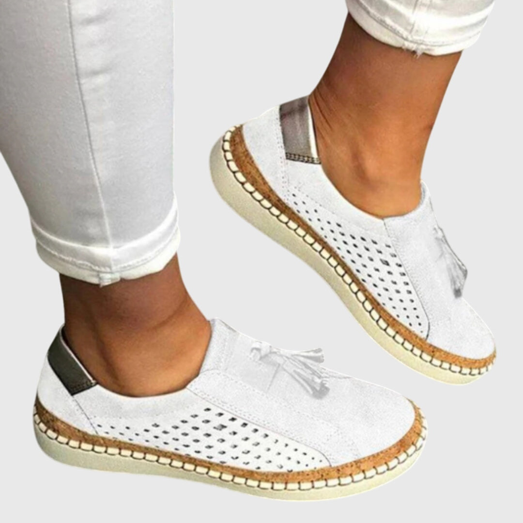 Josephine | Tassel Perforated Slip-On Trainers