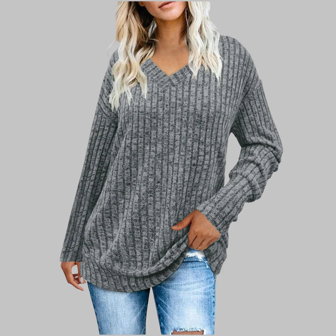 Caryl | Everyday Ribbed V-Neck Top