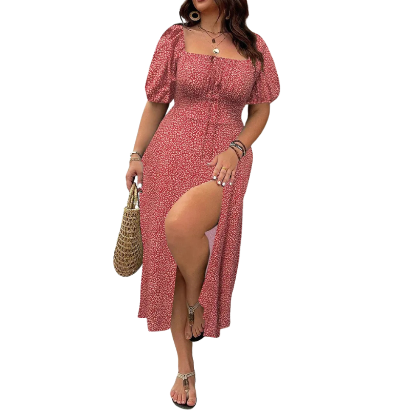 SANDRA™ – Trendy Plus Size Floral Print Dress
