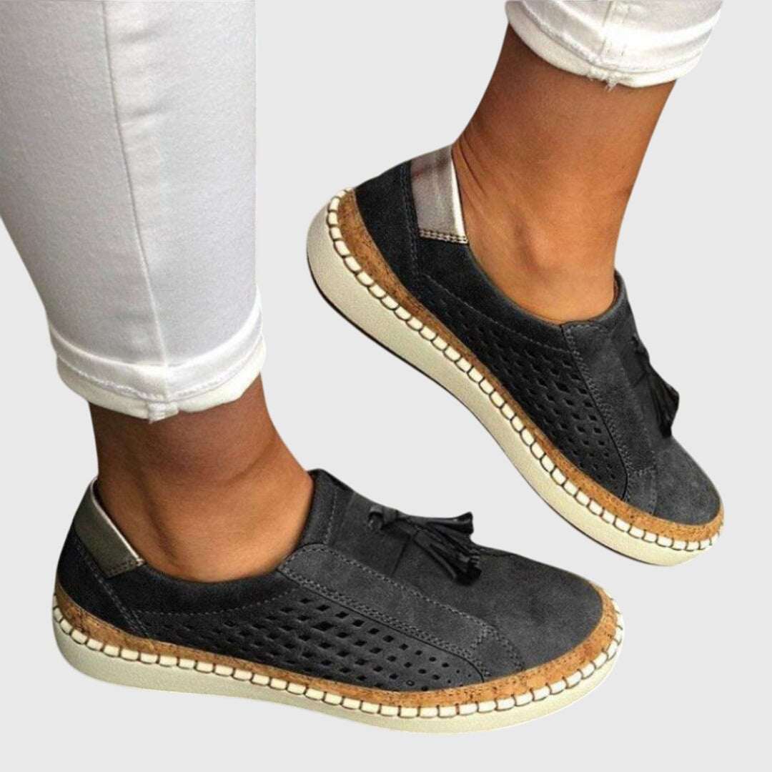 Josephine | Tassel Perforated Slip-On Trainers