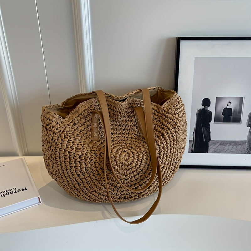 Daisy | Woven Straw Tote Bag