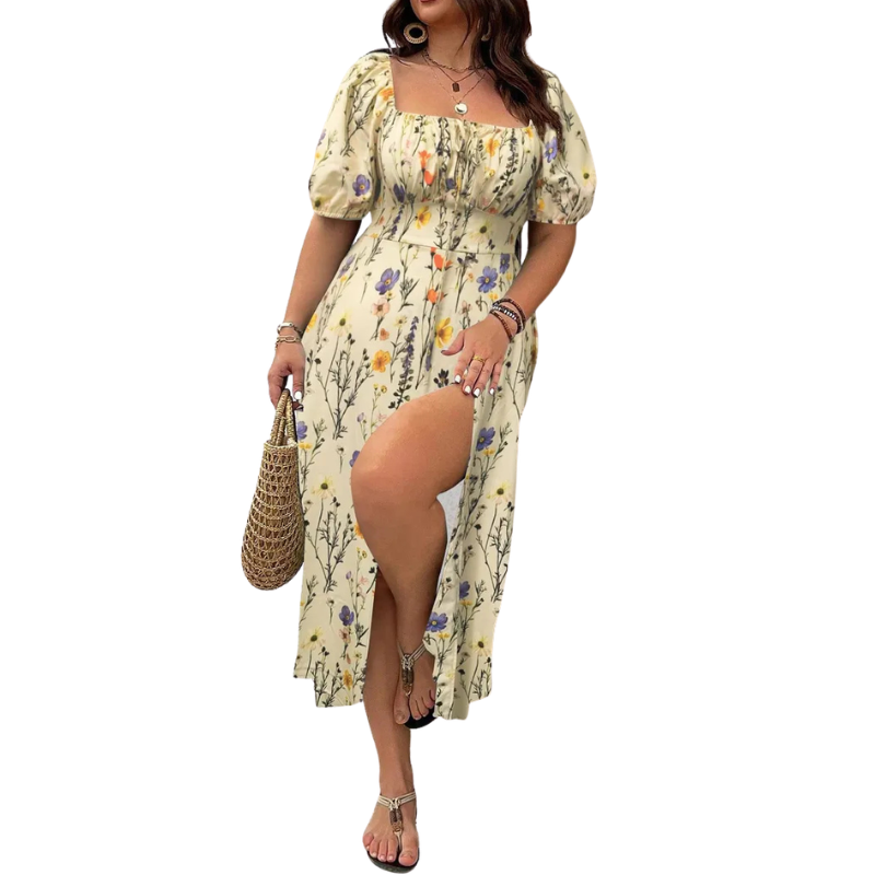 SANDRA™ – Trendy Plus Size Floral Print Dress