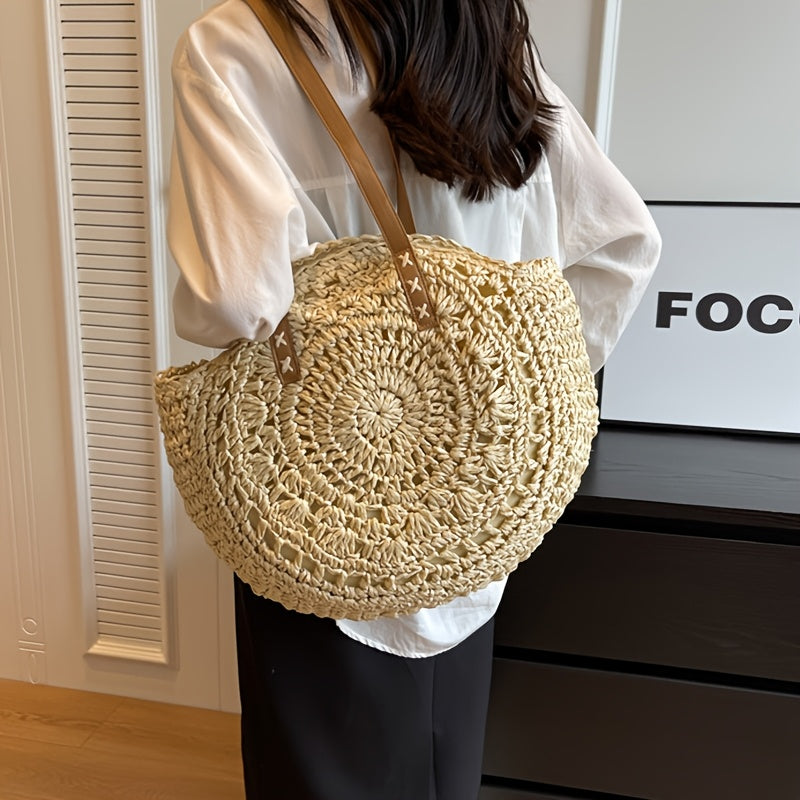 Daisy | Woven Straw Tote Bag