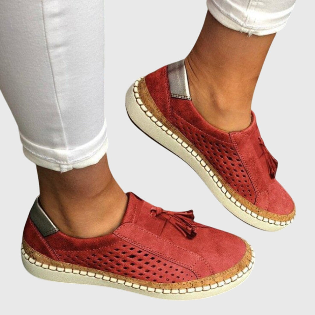 Josephine | Tassel Perforated Slip-On Trainers